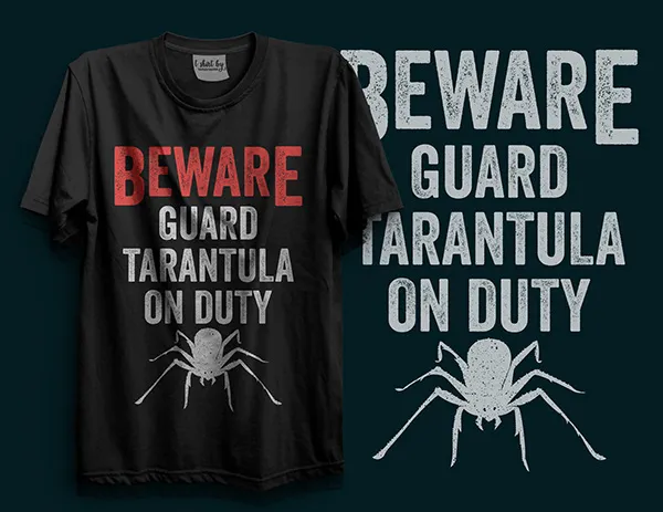 14992 tarantula tshirt logo font