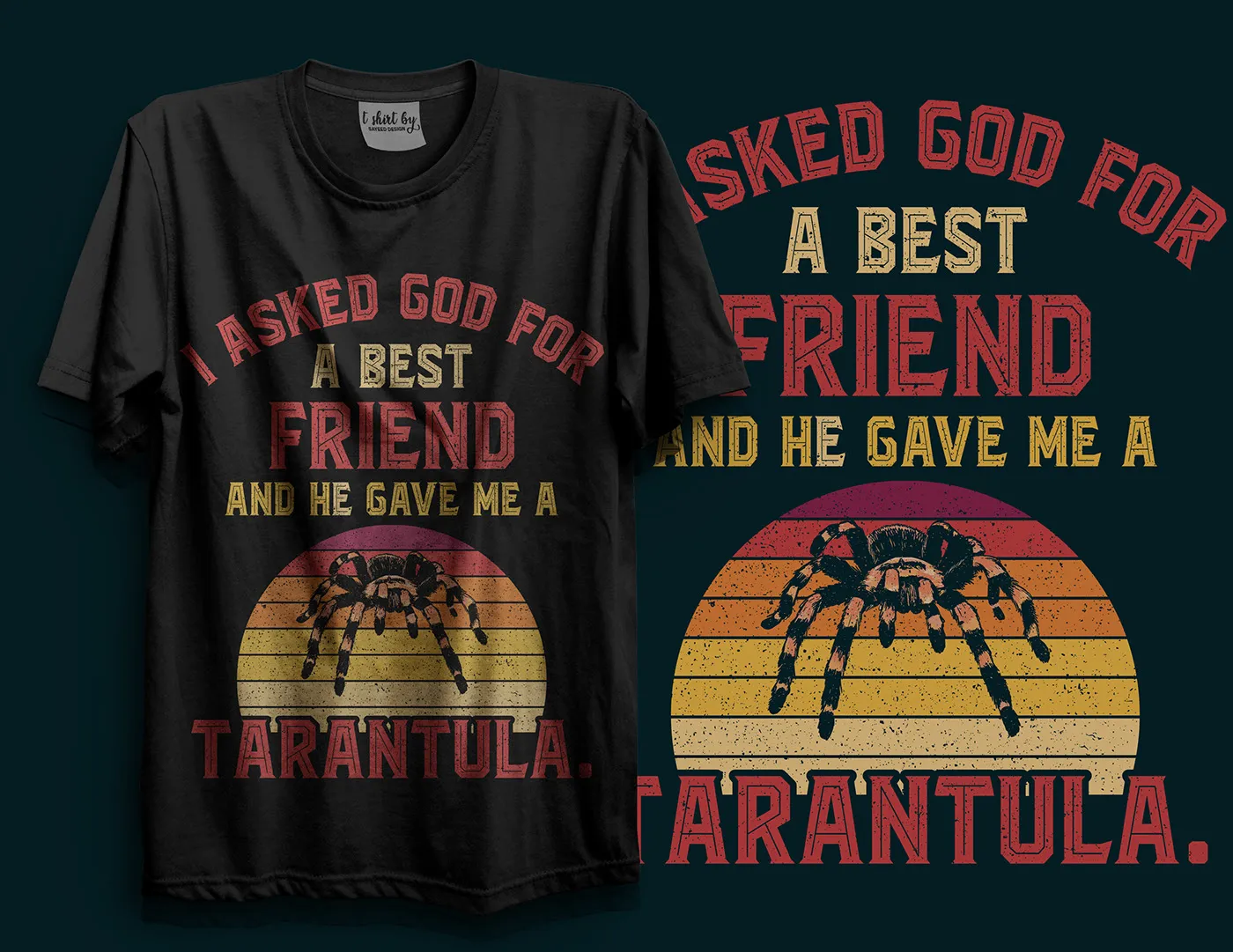 14992 tarantula tshirt logo realistic